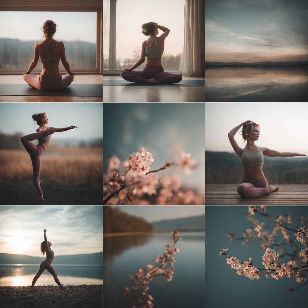 Meditující osoba při východu slunce